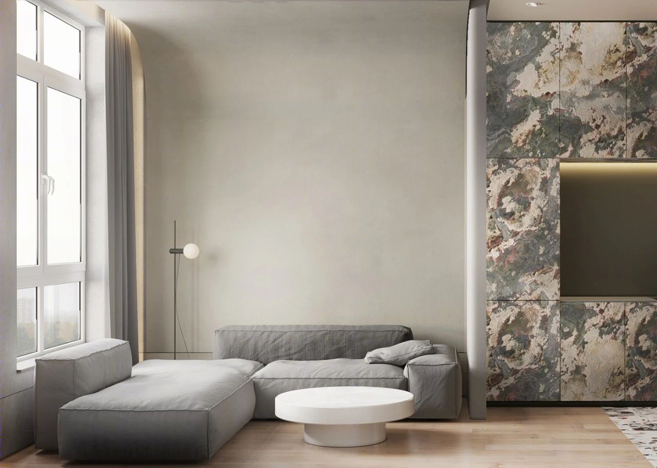 乌克兰基辅一室户公寓，色彩与材料打造轻奢时尚家居-27