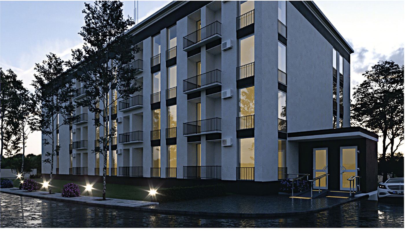 Anastasiya Gushchina丨公寓建筑丨wizualizacja domu wielorodzinnego-6