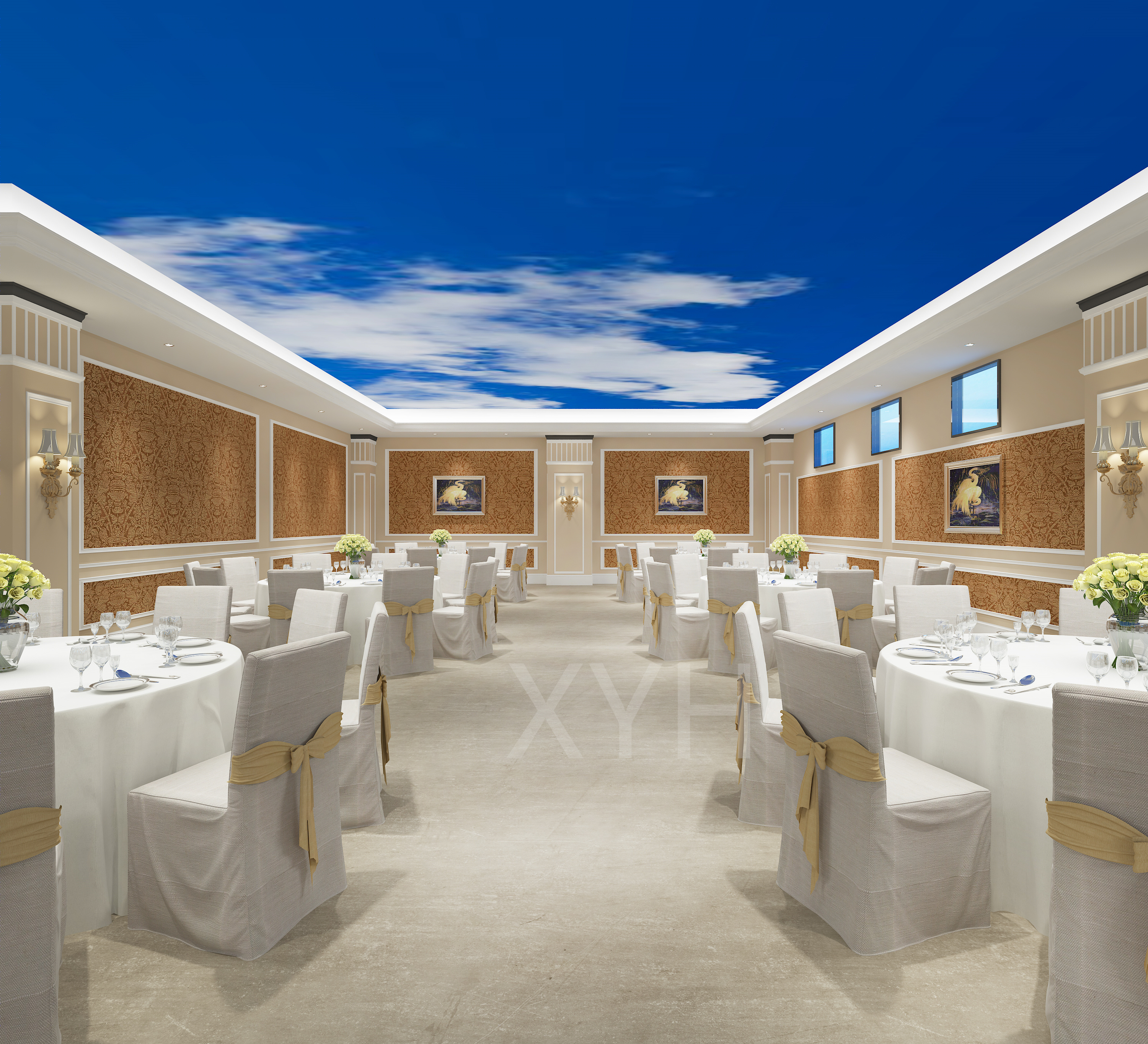 海洋餐厅|工装|效果图                     -4