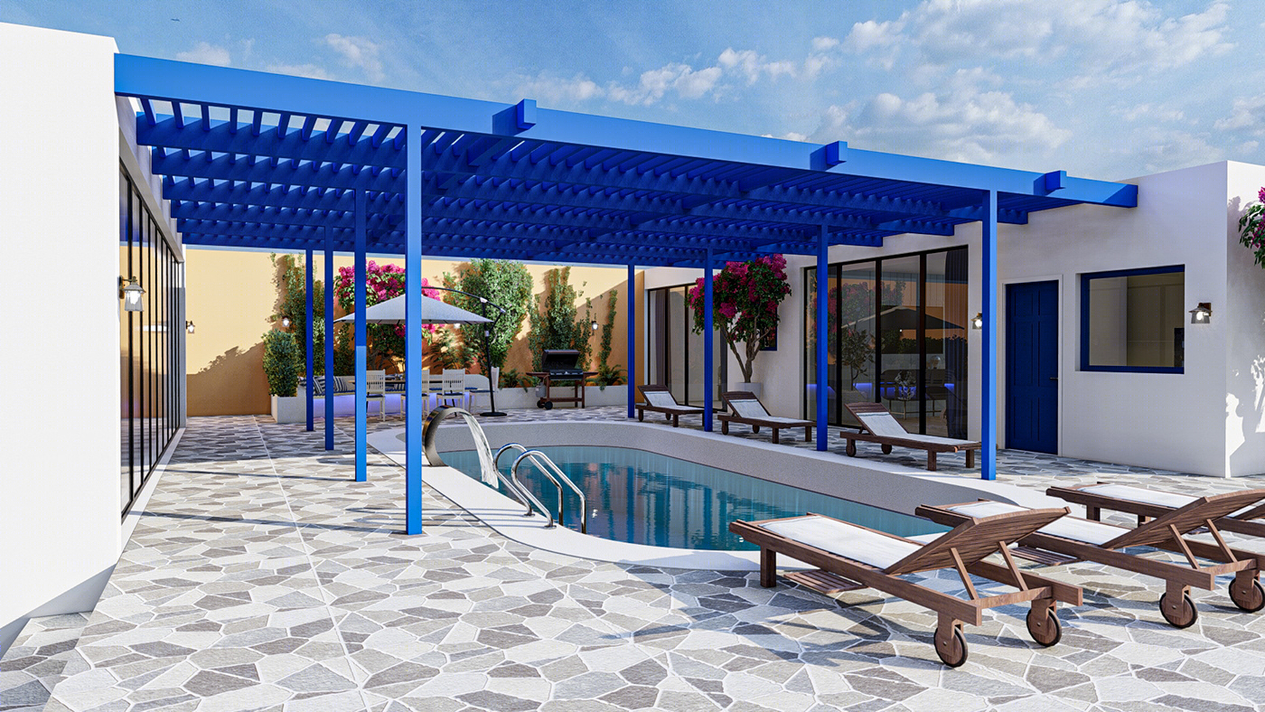 Anastasiya Gushchina丨庭院丨Vacation Villa (Santorini Style)-1