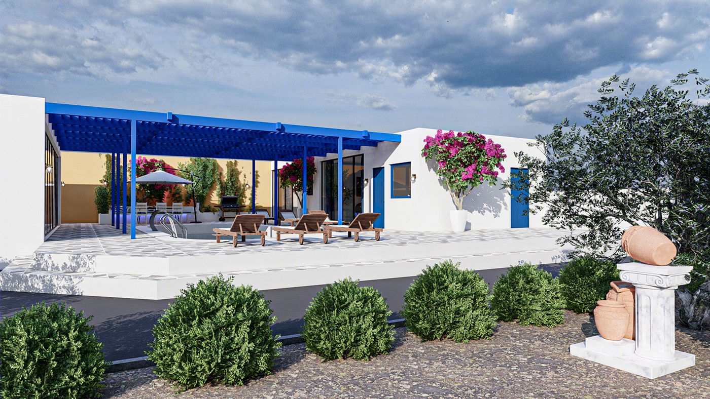 Anastasiya Gushchina丨庭院丨Vacation Villa (Santorini Style)-2