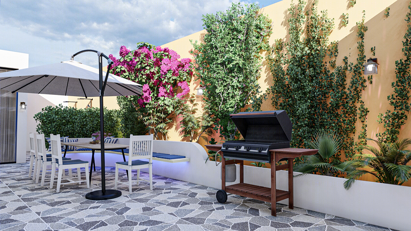 Anastasiya Gushchina丨庭院丨Vacation Villa (Santorini Style)-3