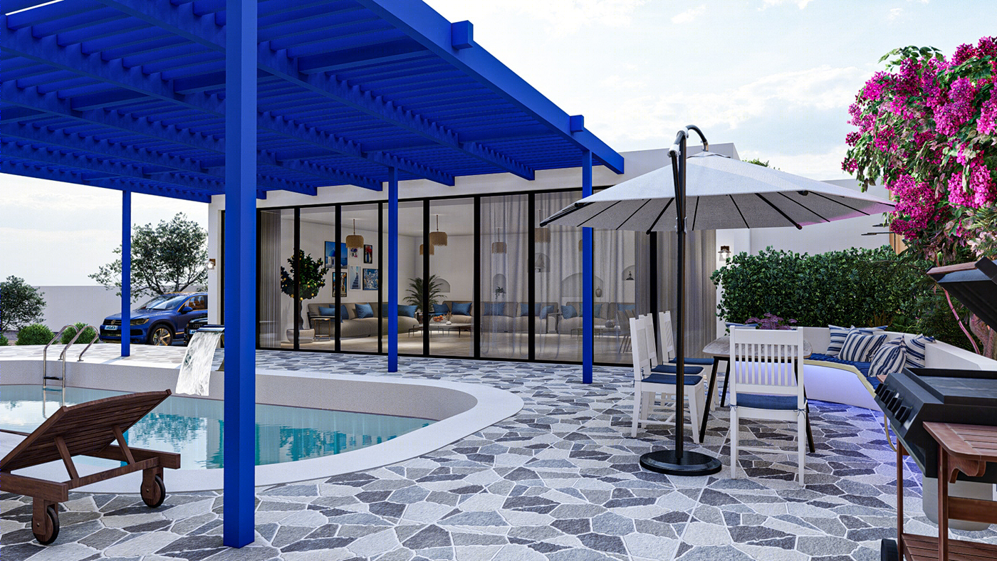 Anastasiya Gushchina丨庭院丨Vacation Villa (Santorini Style)-4