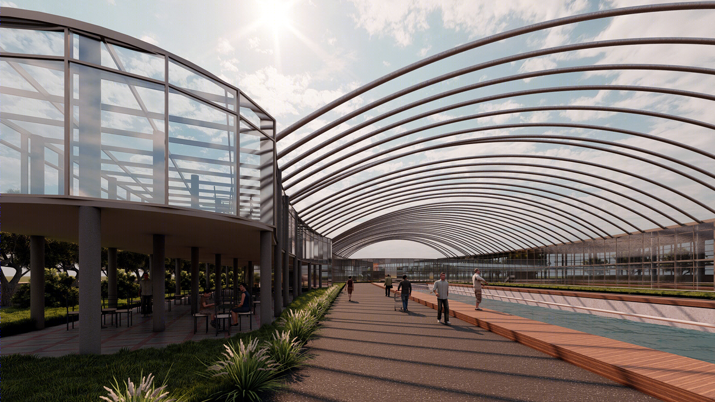 农业建筑温室鱼塘一体化设计-7