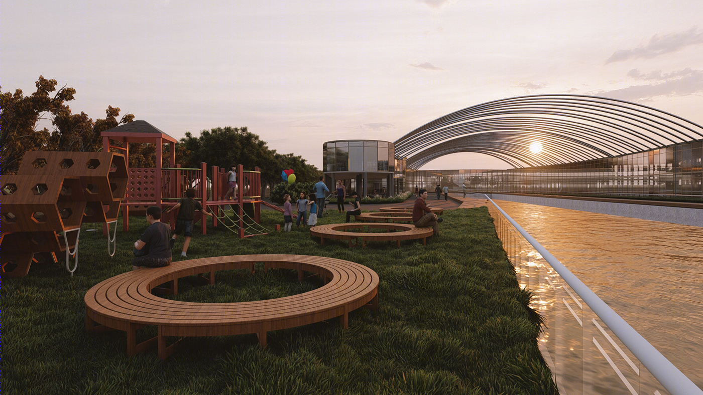 农业建筑温室鱼塘一体化设计-8