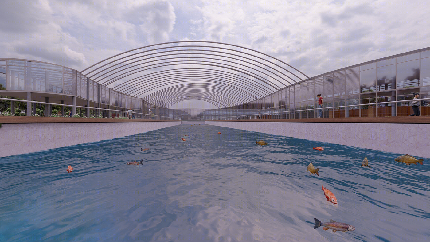 农业建筑温室鱼塘一体化设计-10