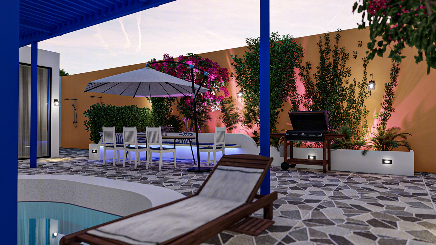 Anastasiya Gushchina丨庭院丨Vacation Villa (Santorini Style)-5