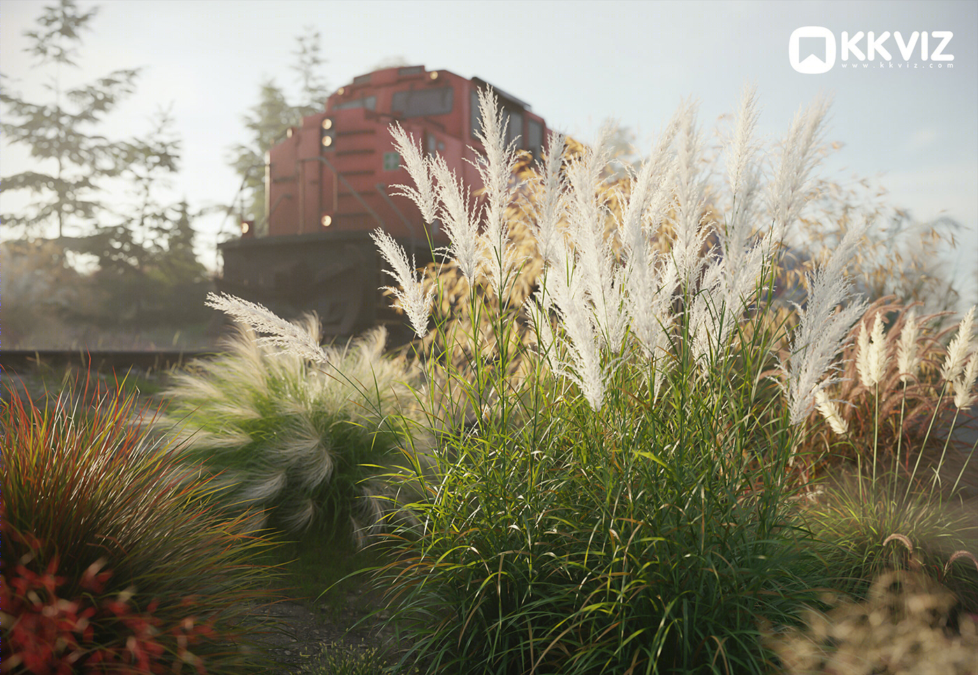 KKVIZ Pack 02 - Grasses 3d Model Collection 提升景观设计真实感-16