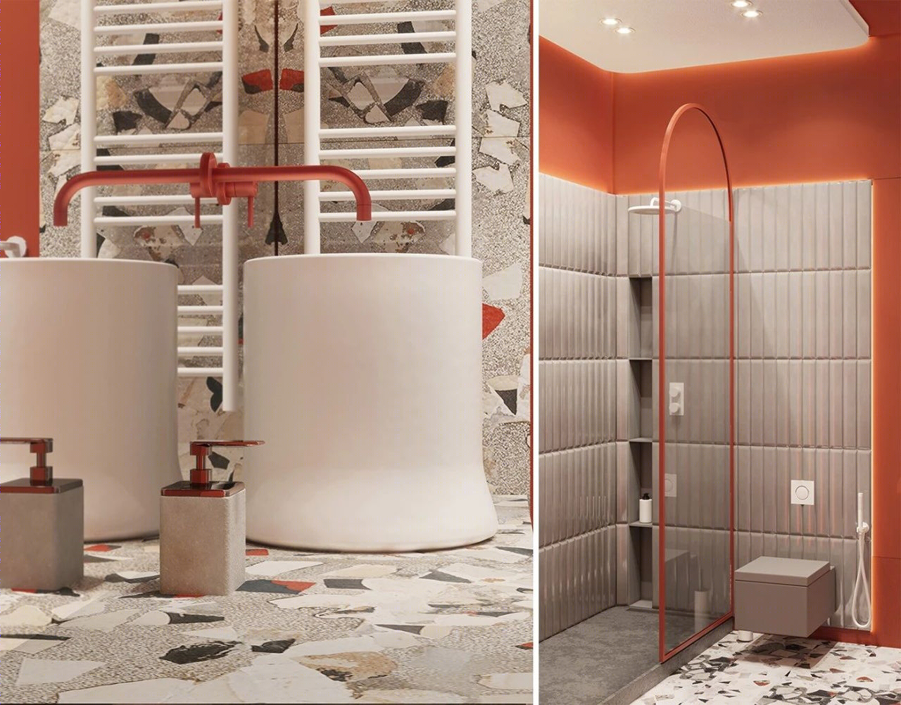 乌克兰基辅一室户公寓，色彩与材料打造轻奢时尚家居-41