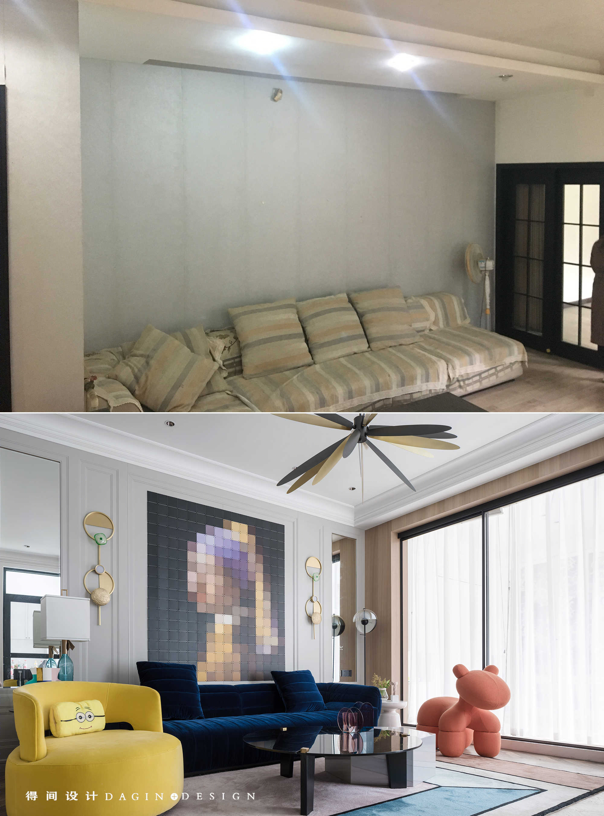 破旧二手房爆改四房：明亮大客厅2个儿童房-3