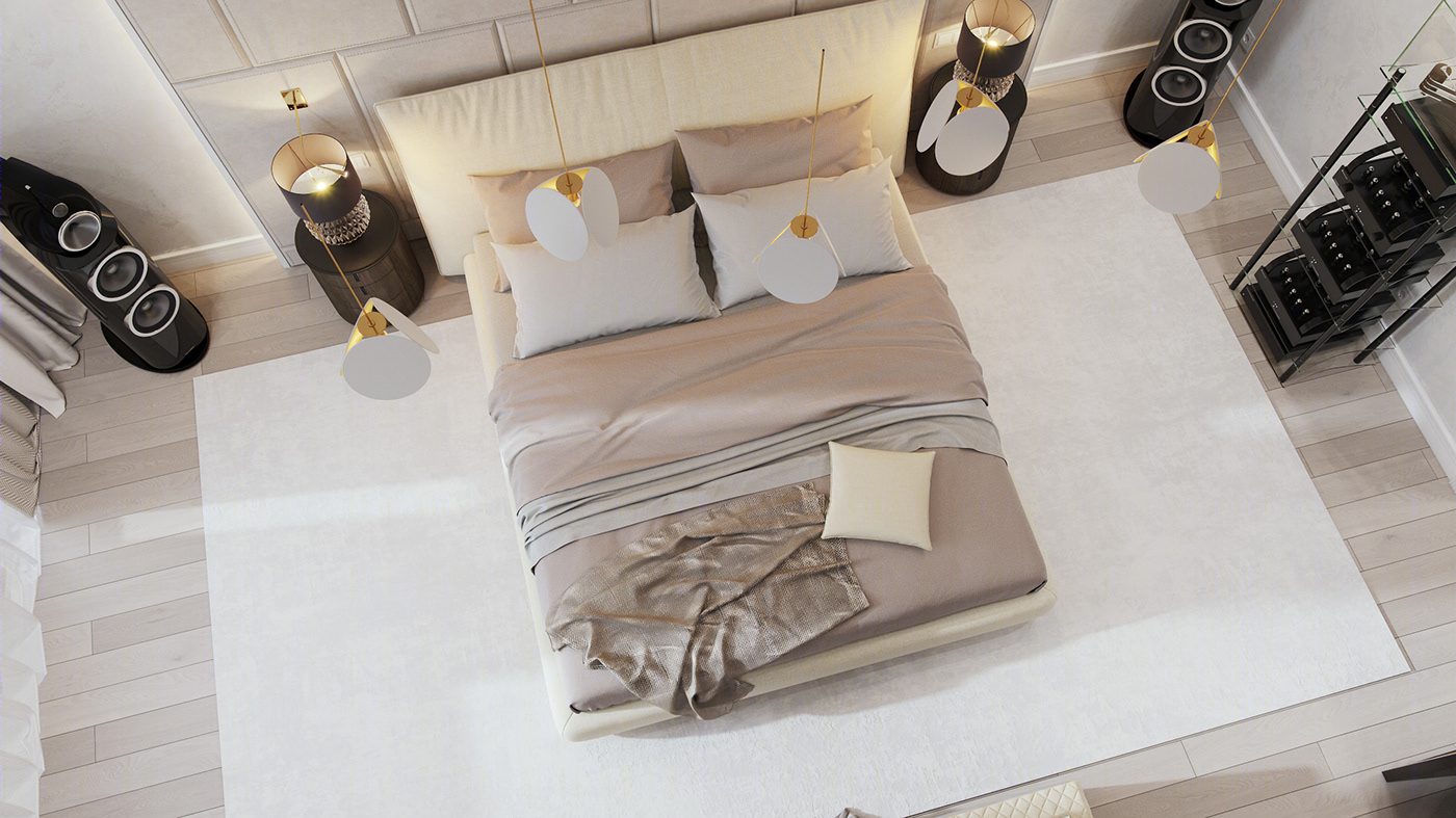 Anastasiya Gushchina丨平层丨bedroom in a classic style-0