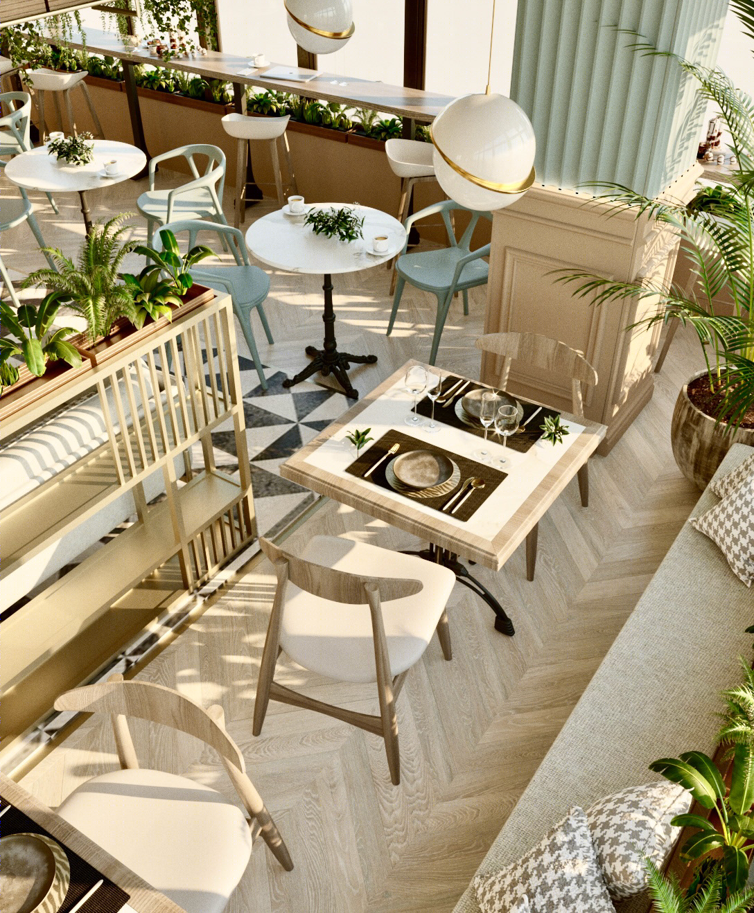Anastasiya Gushchina丨西餐厅丨Interior design, restaurant design, design studio-3