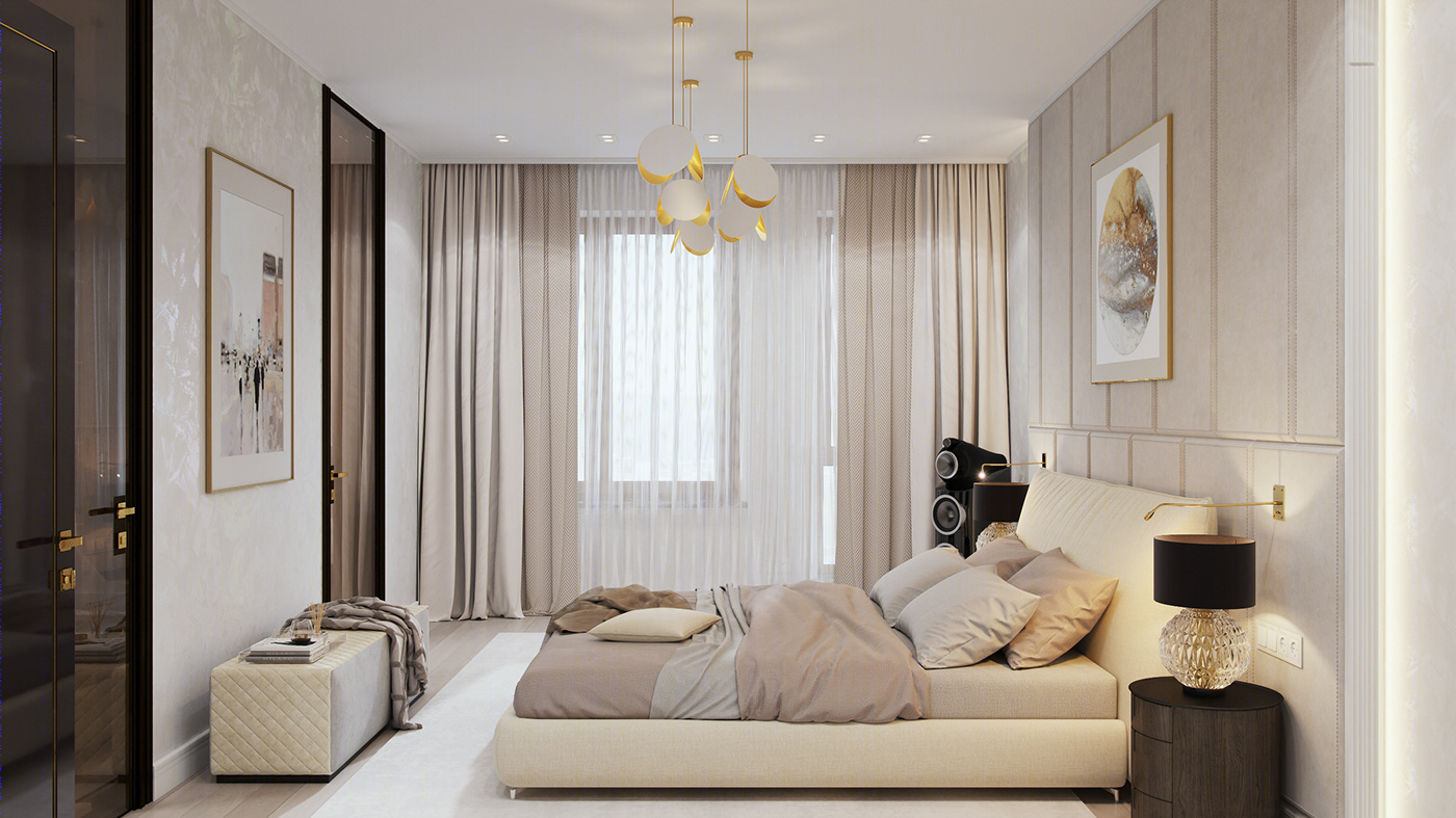 Anastasiya Gushchina丨平层丨bedroom in a classic style-3