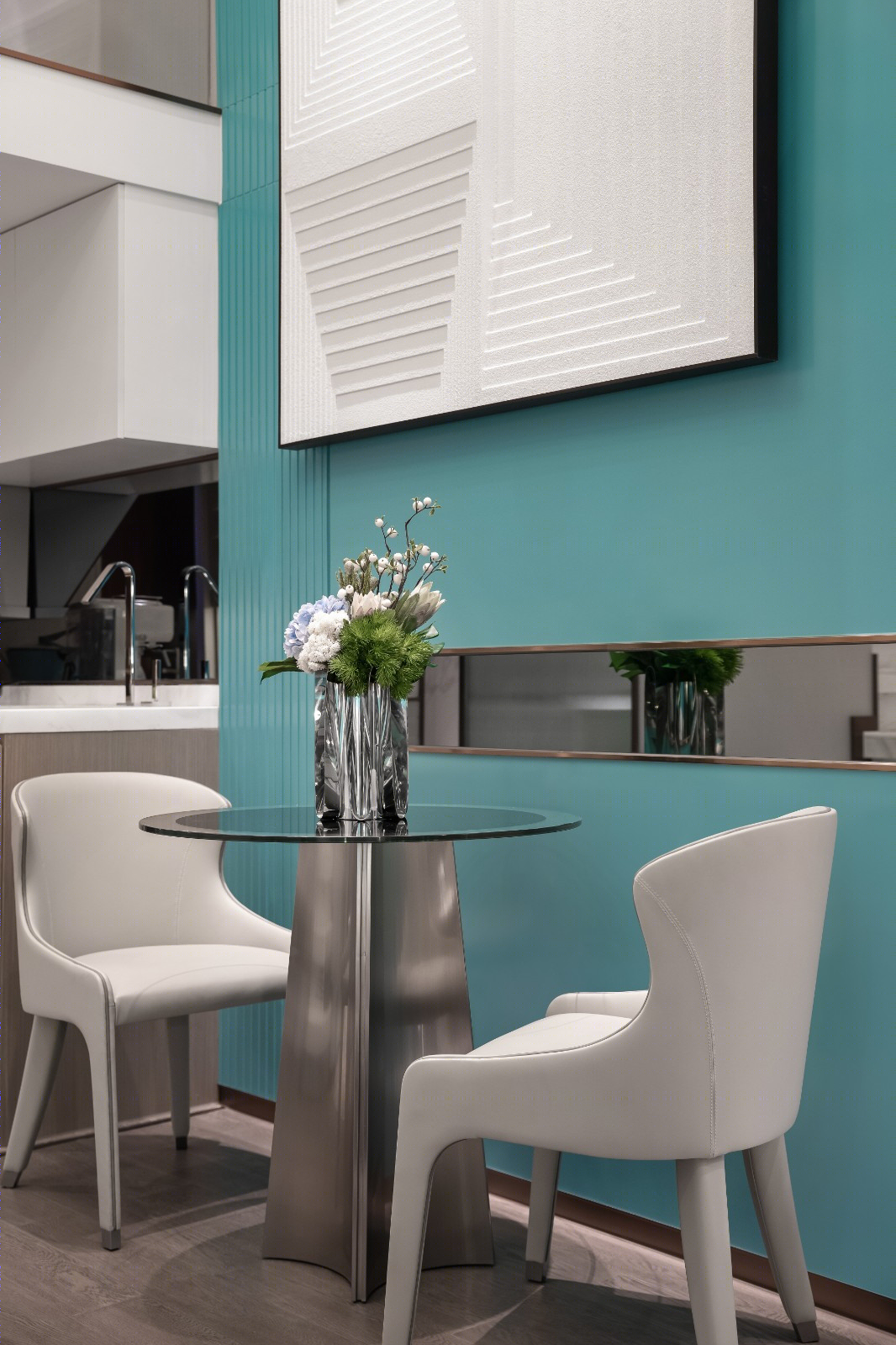 Tiffany 蓝主题 LOFT 公寓丨纱纱优家空间设计-15