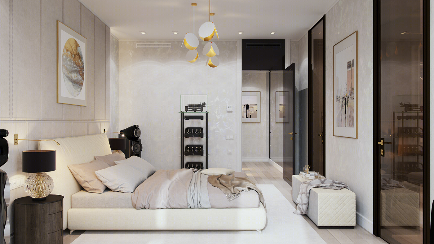 Anastasiya Gushchina丨平层丨bedroom in a classic style-5