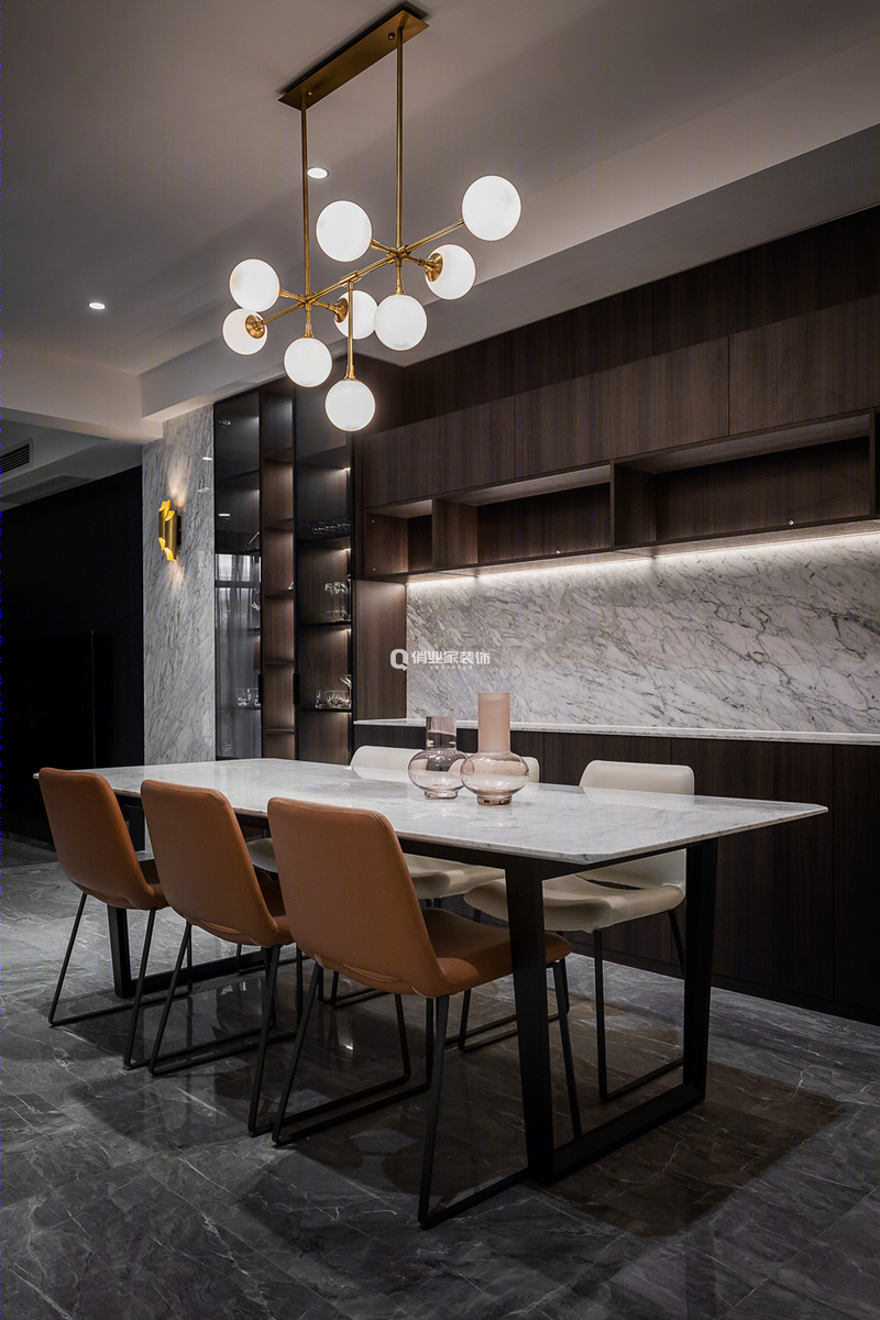 重庆都铎庄园联排中户现代混搭风格装修设计案例作品-3