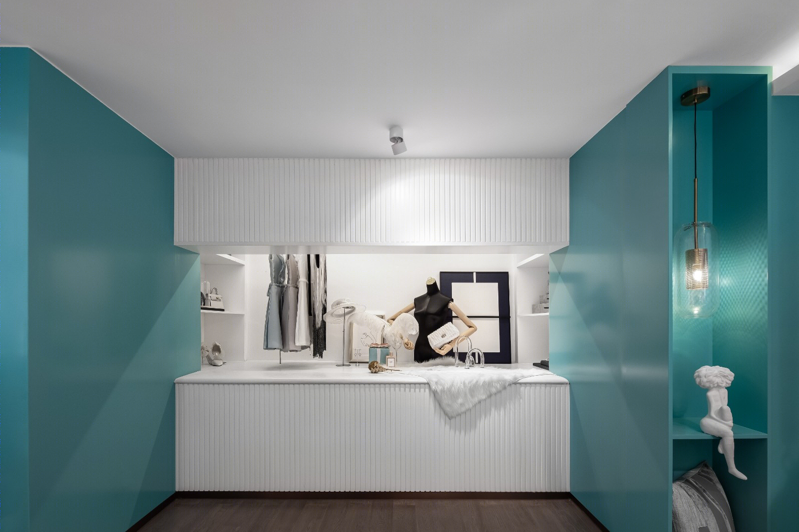 Tiffany 蓝主题 LOFT 公寓丨纱纱优家空间设计-26