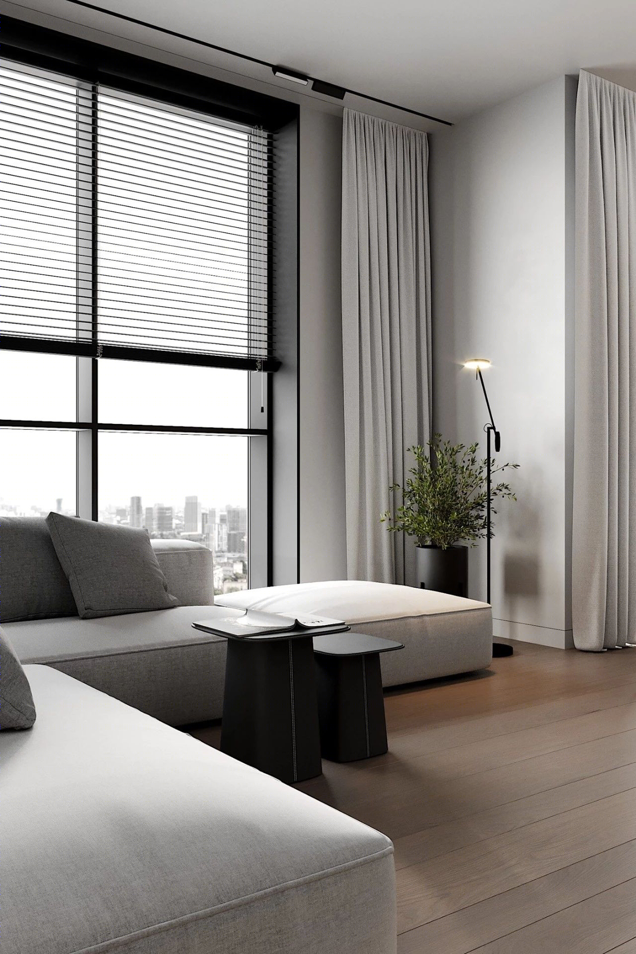 Quadro Room丨公寓丨最纯粹的简约灰设计！-7