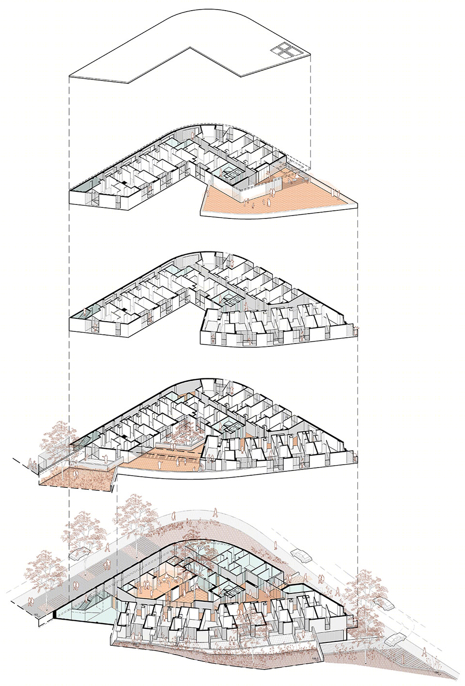 巴塞罗那 44 套住宅楼 | L 形布局、节能环保的设计亮点-6