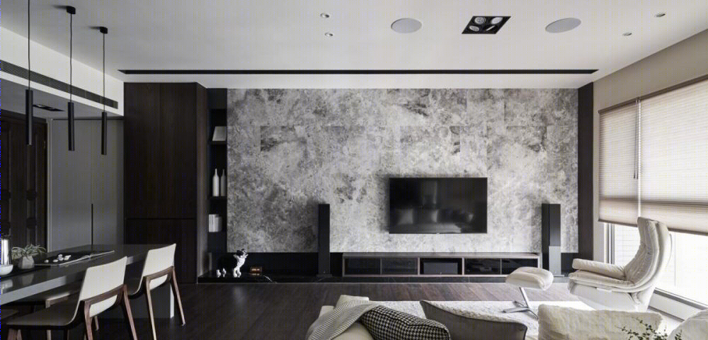 深木遇上大理石，打造现代住宅空间-1