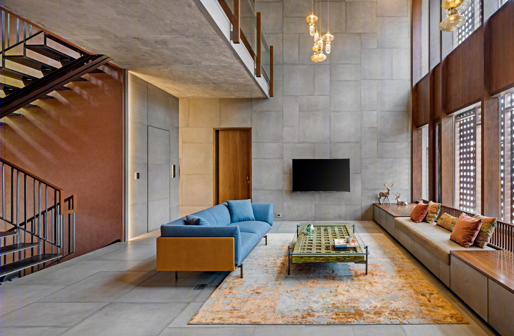 班加罗尔“隐身”三角住宅设计-19