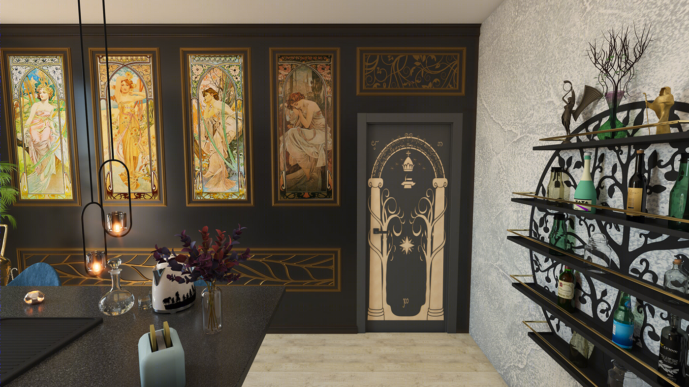 Anastasiya Gushchina丨公寓丨Art Nouveau-3