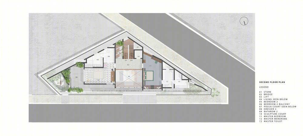 班加罗尔“隐身”三角住宅设计-24