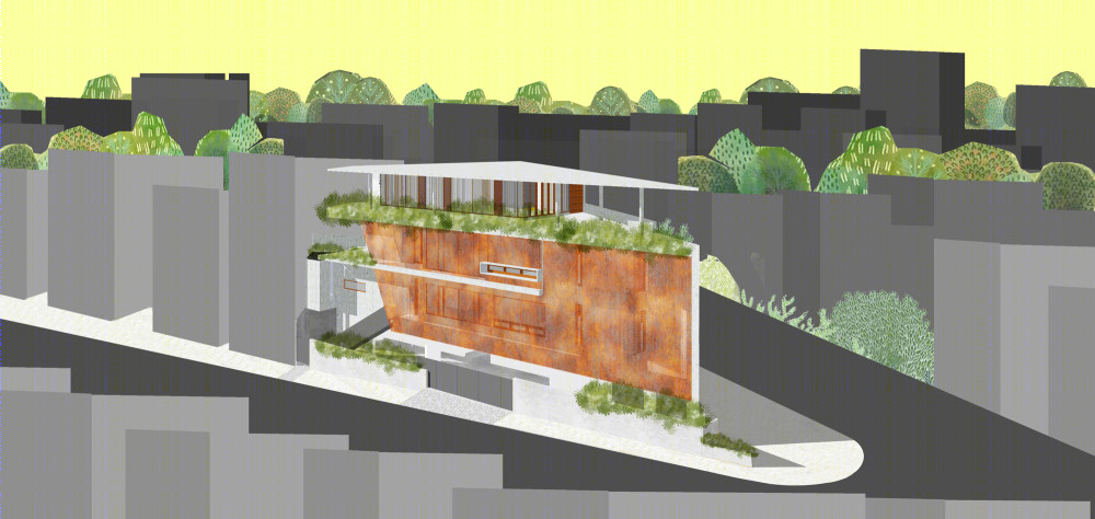 班加罗尔“隐身”三角住宅设计-26