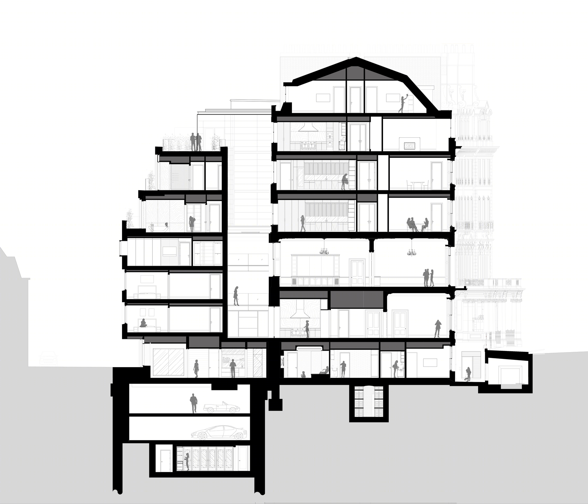 历史与当代共融的 11-15 Grosvenor Crescent 公寓设计-7