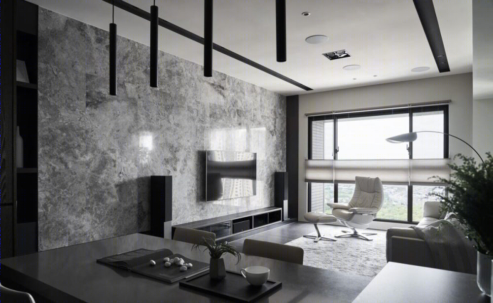 深木遇上大理石，打造现代住宅空间-4