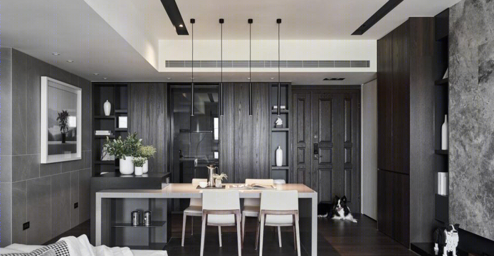 深木遇上大理石，打造现代住宅空间-11