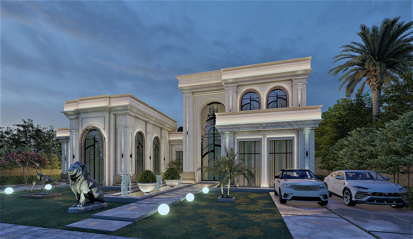 Anastasiya Gushchina丨别墅建筑丨Exterior & Landscape Design For K.A.Q Abu Dhabi,UAE.-2