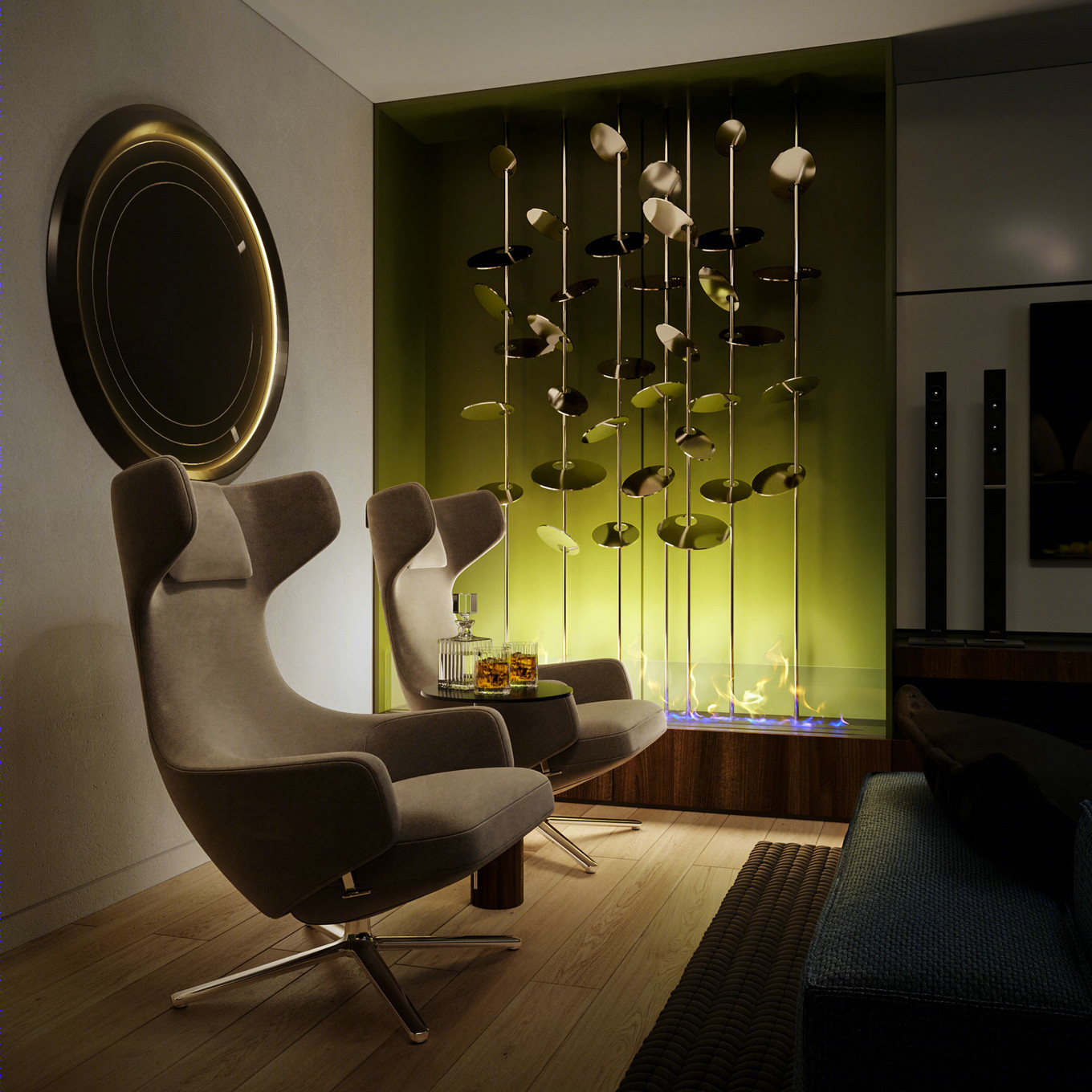 温暖清新蓝绿撞色系设计 点亮时尚多彩空间-4