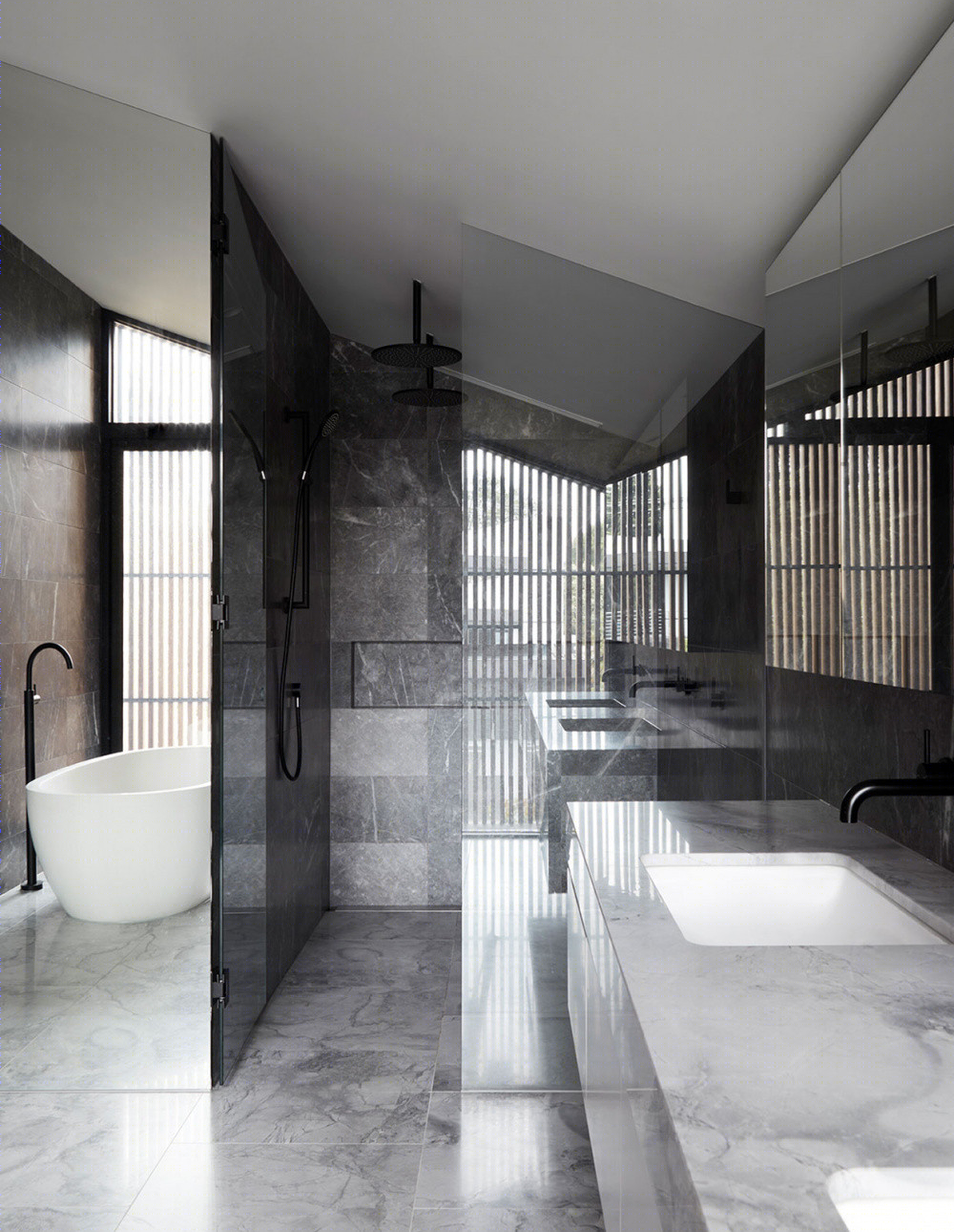 翠绿石材与温暖木质共奏的现代住宅-17