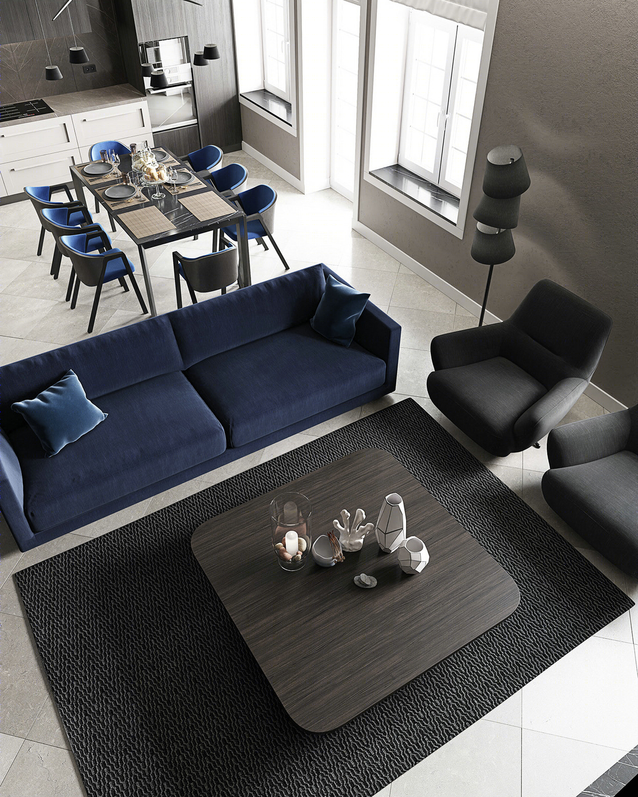 蓝色打造时尚家居-1