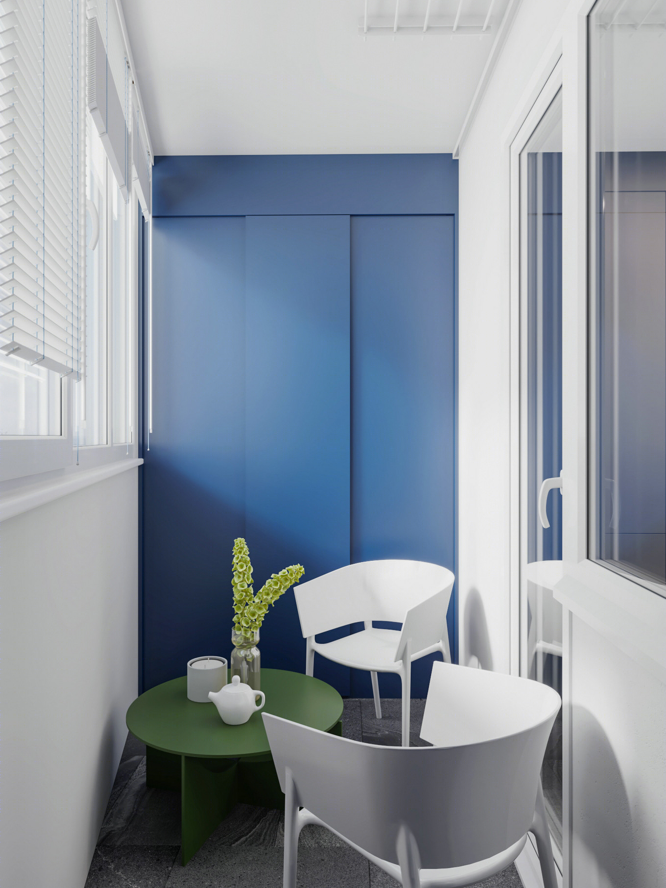 温暖清新蓝绿撞色系设计 点亮时尚多彩空间-12