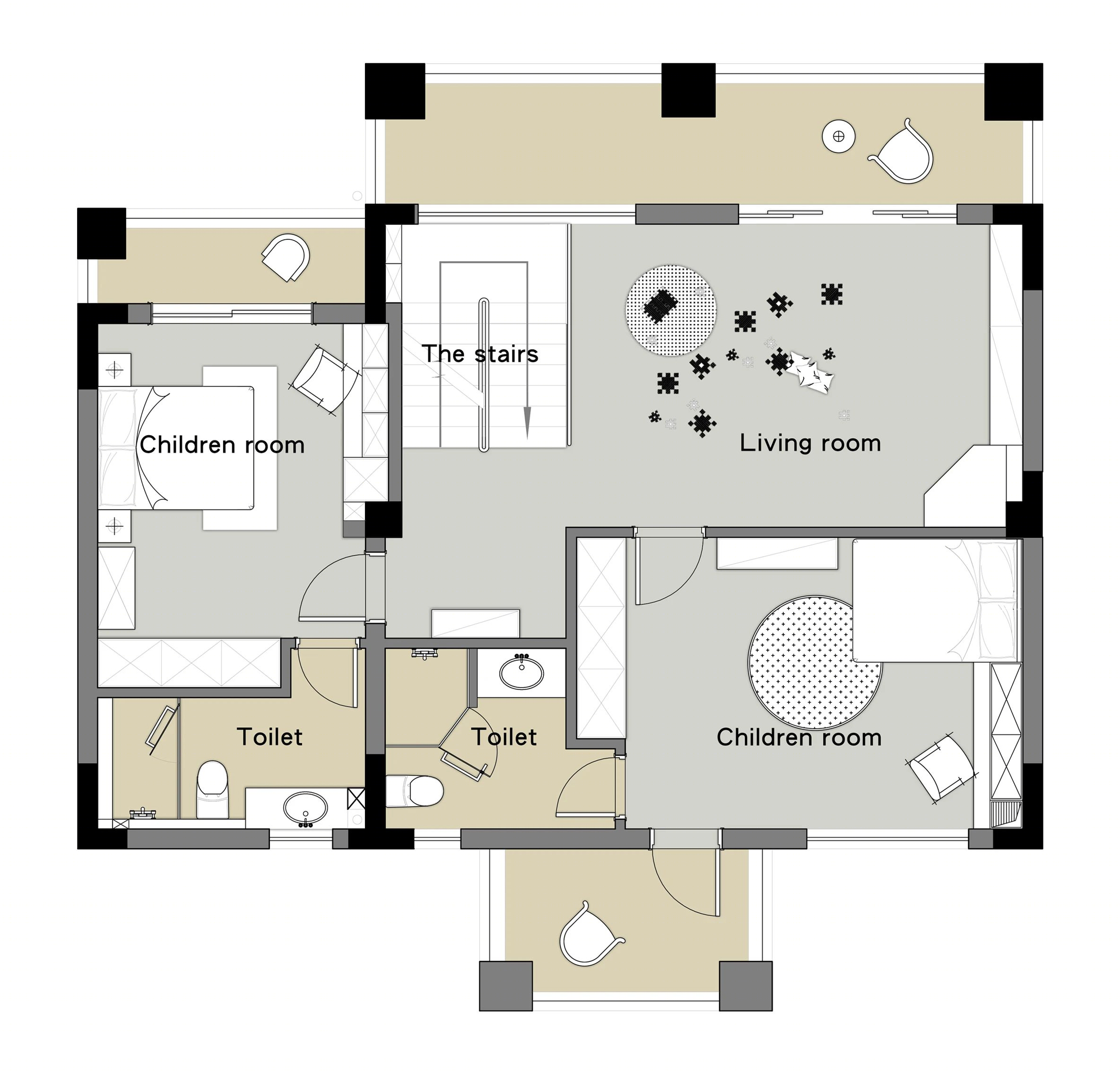 双人树屋、梯下“游戏盒”，还有攀爬架...这么装，无论家里几个娃都能轻松搞定！-4