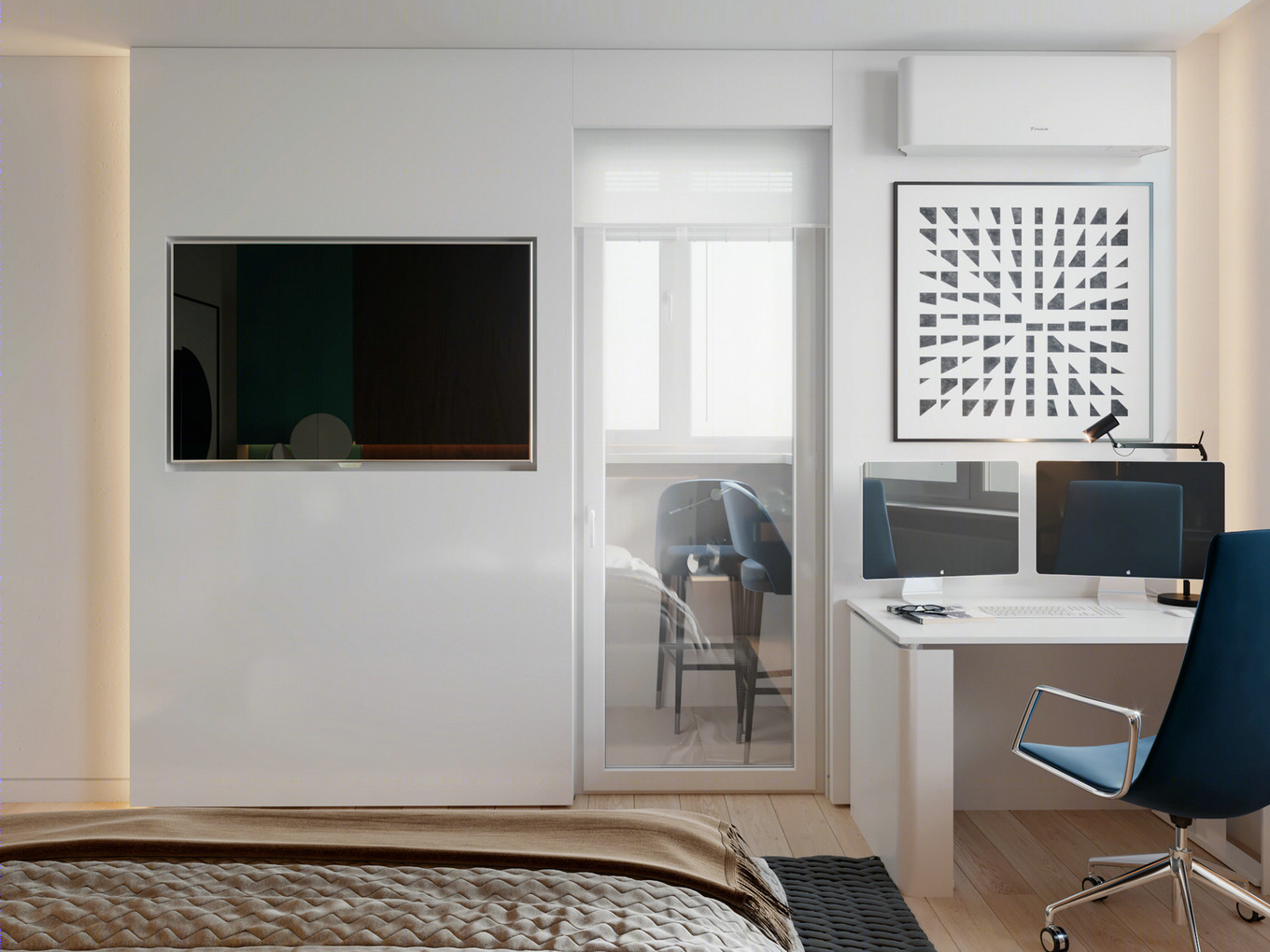 温暖清新蓝绿撞色系设计 点亮时尚多彩空间-24