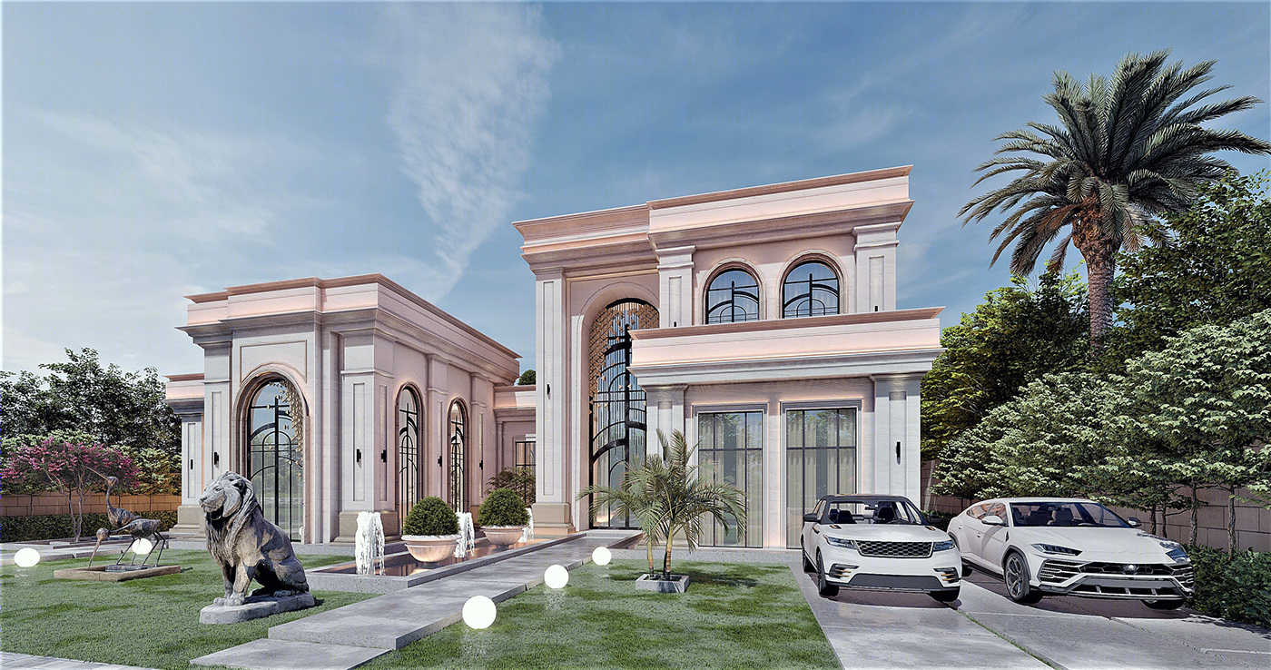 Anastasiya Gushchina丨别墅建筑丨Exterior & Landscape Design For K.A.Q Abu Dhabi,UAE.-8