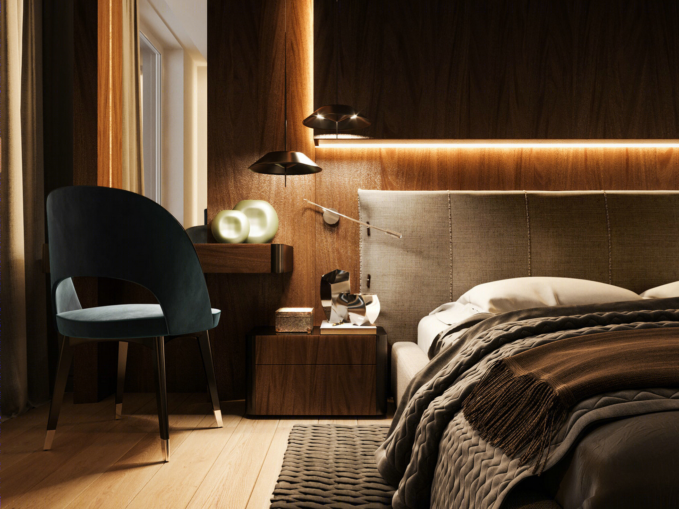 温暖清新蓝绿撞色系设计 点亮时尚多彩空间-26