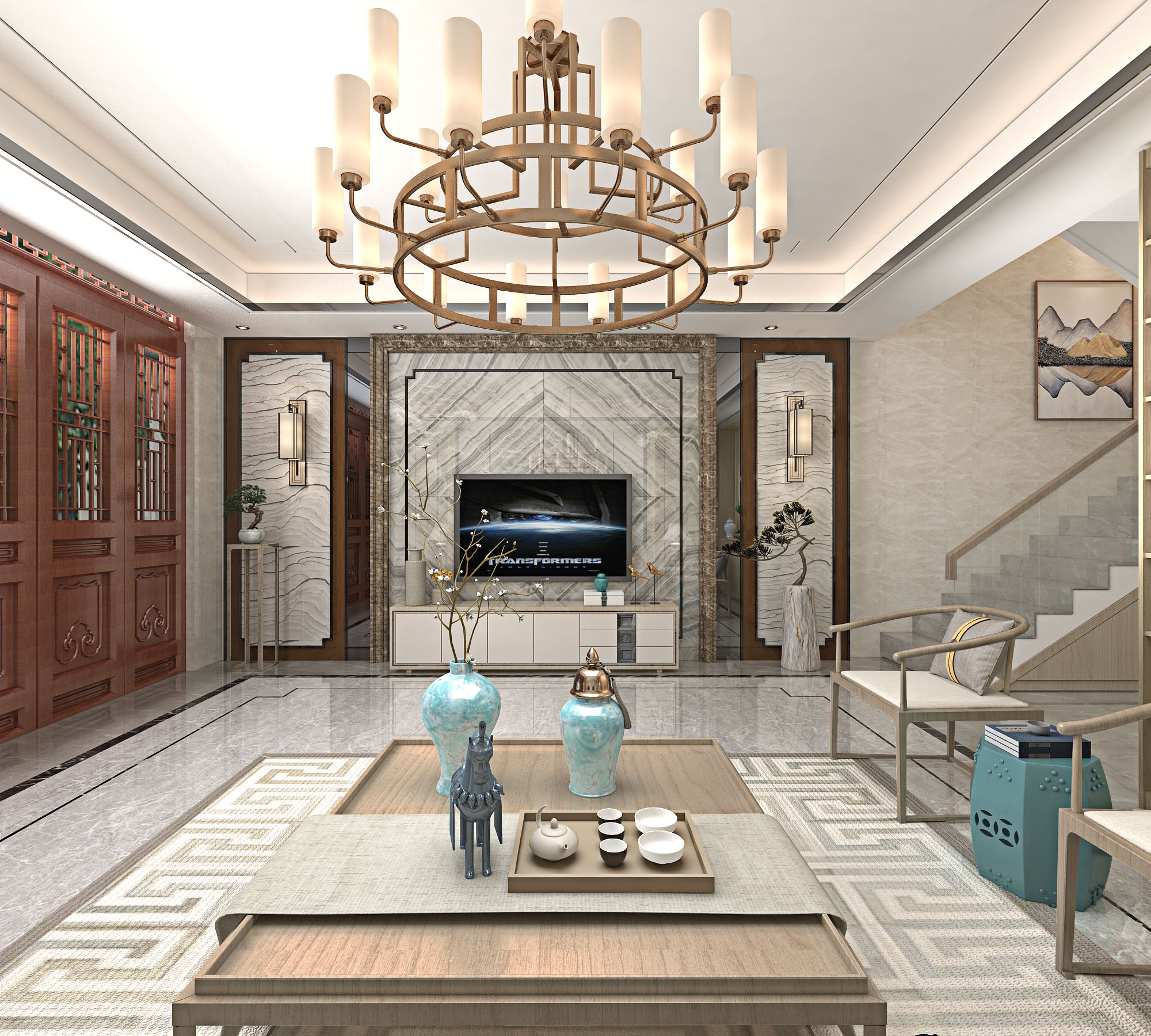 石佛寺新中式家装-7