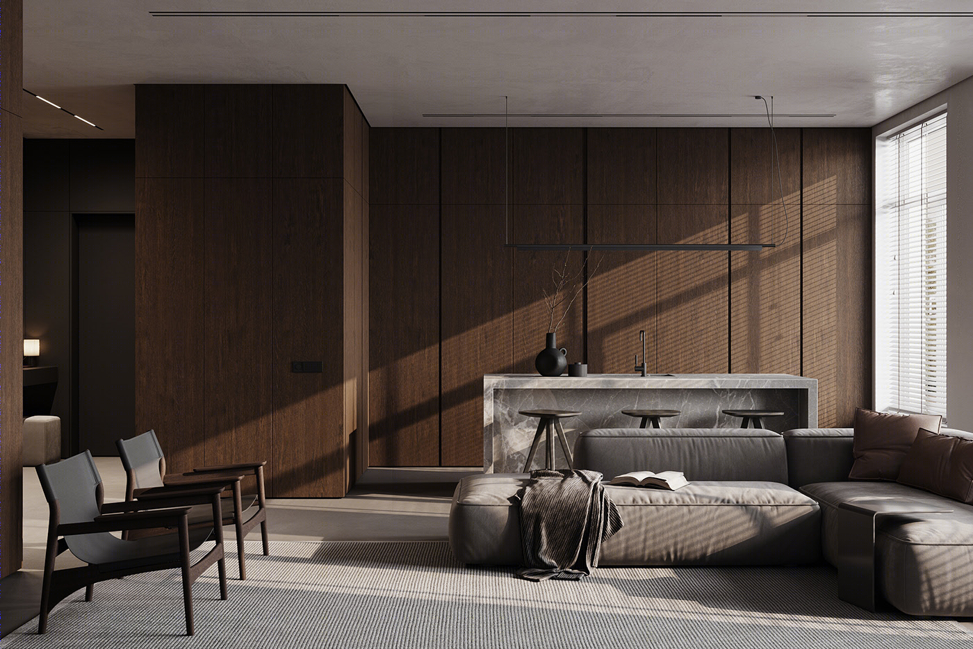 圣彼得堡 110平 简约木质空间设计-8