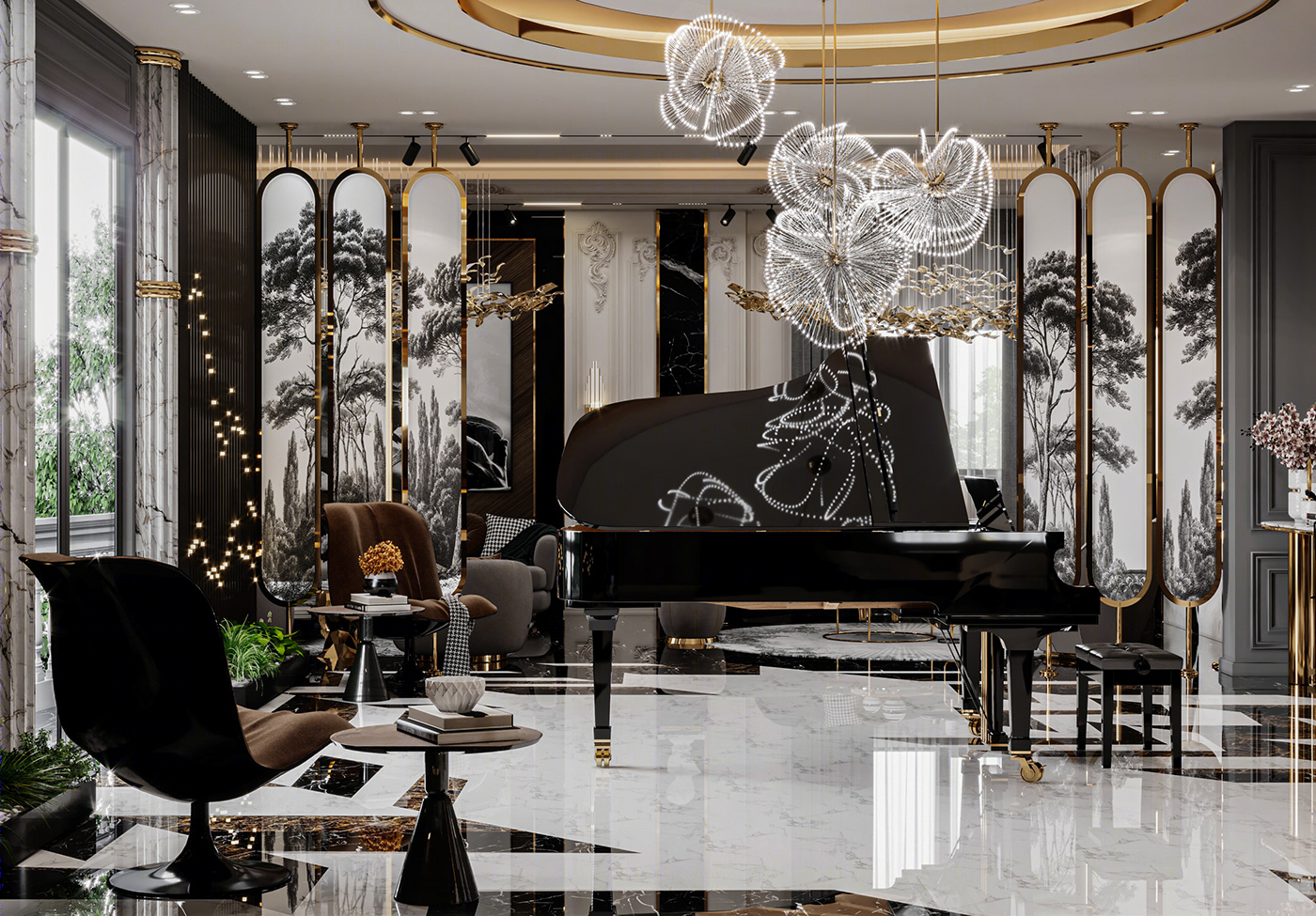 埃及豪华别墅接待厅丨埃及开罗丨SHOROUK GAMAL-12