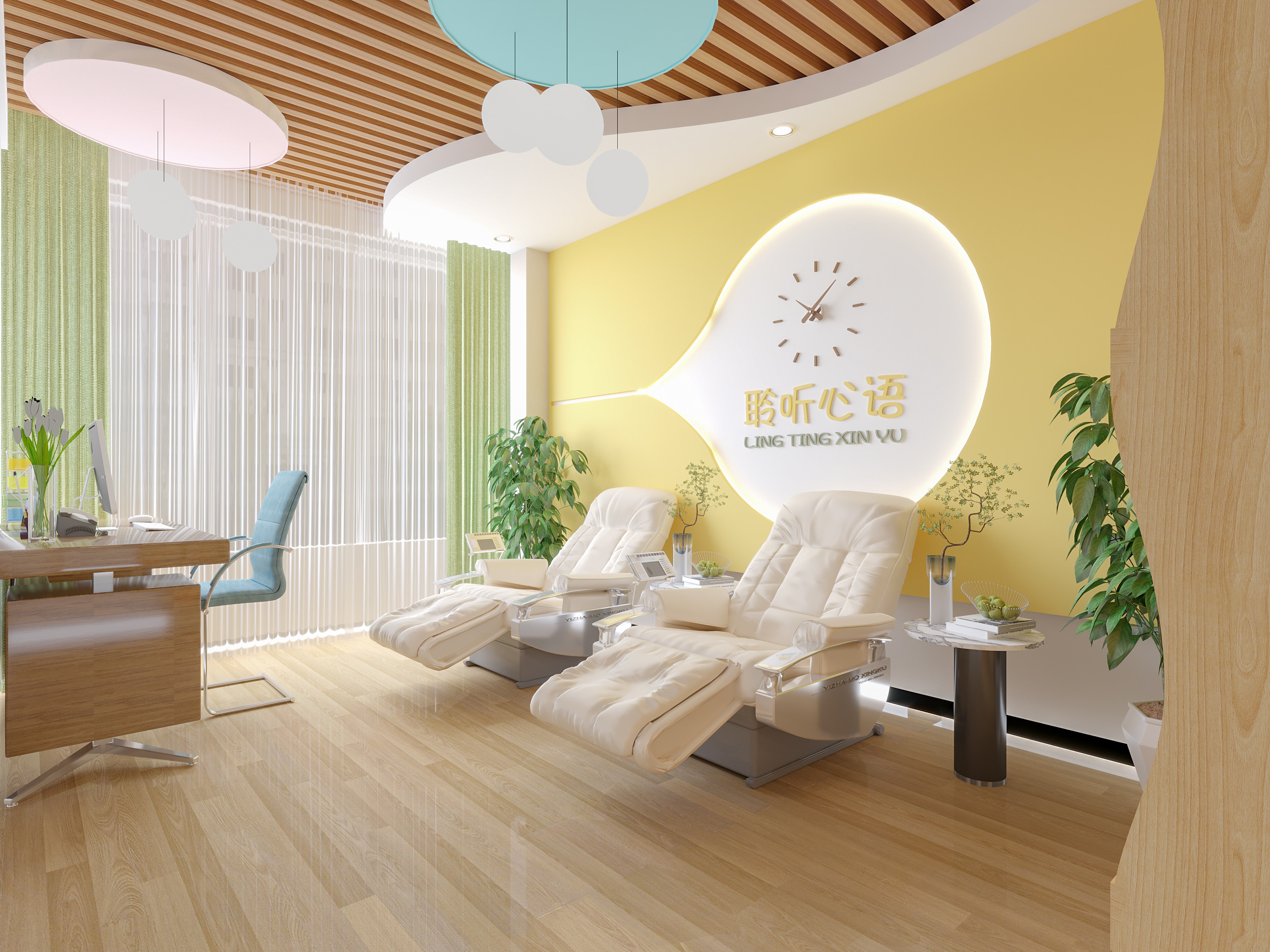 心理咨询室 | 温馨黄调打造舒适互动空间-8