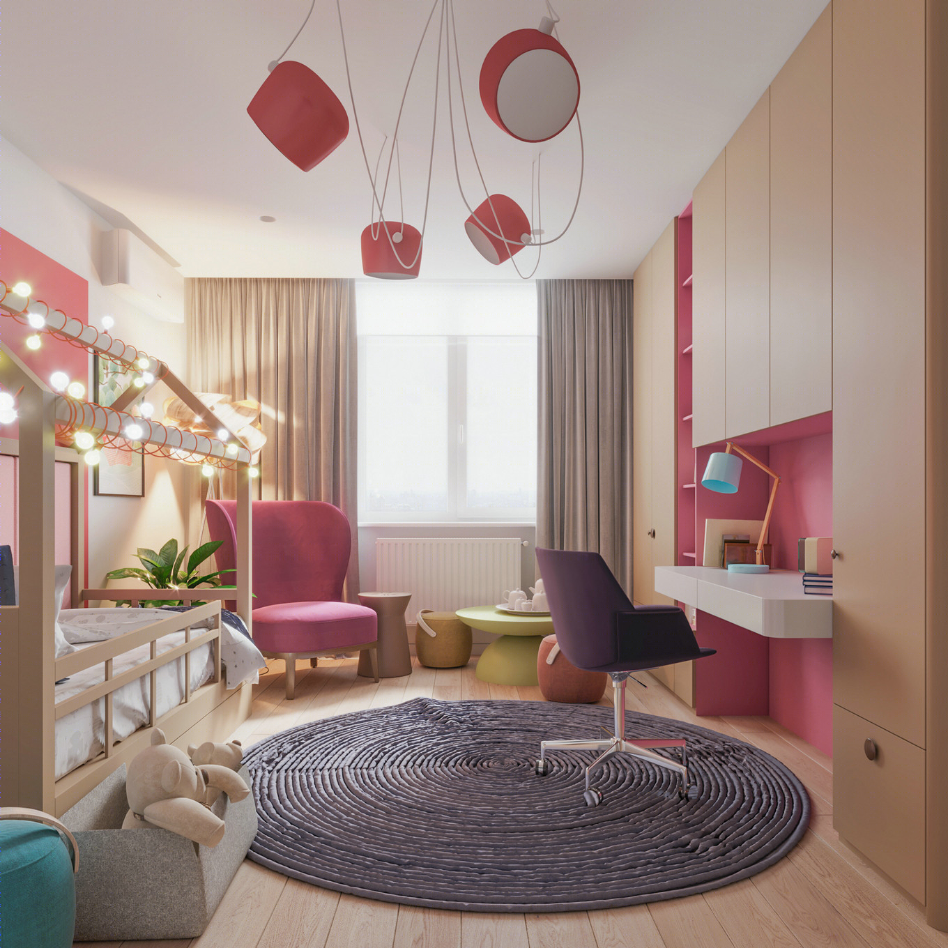 温暖清新蓝绿撞色系设计 点亮时尚多彩空间-36