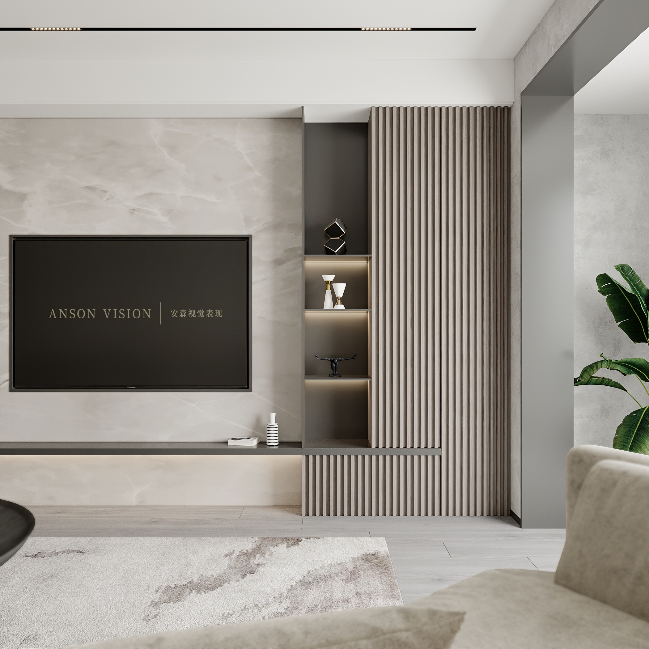 黑白简约现代住宅设计丨Ansonvision·蒙头睡-12