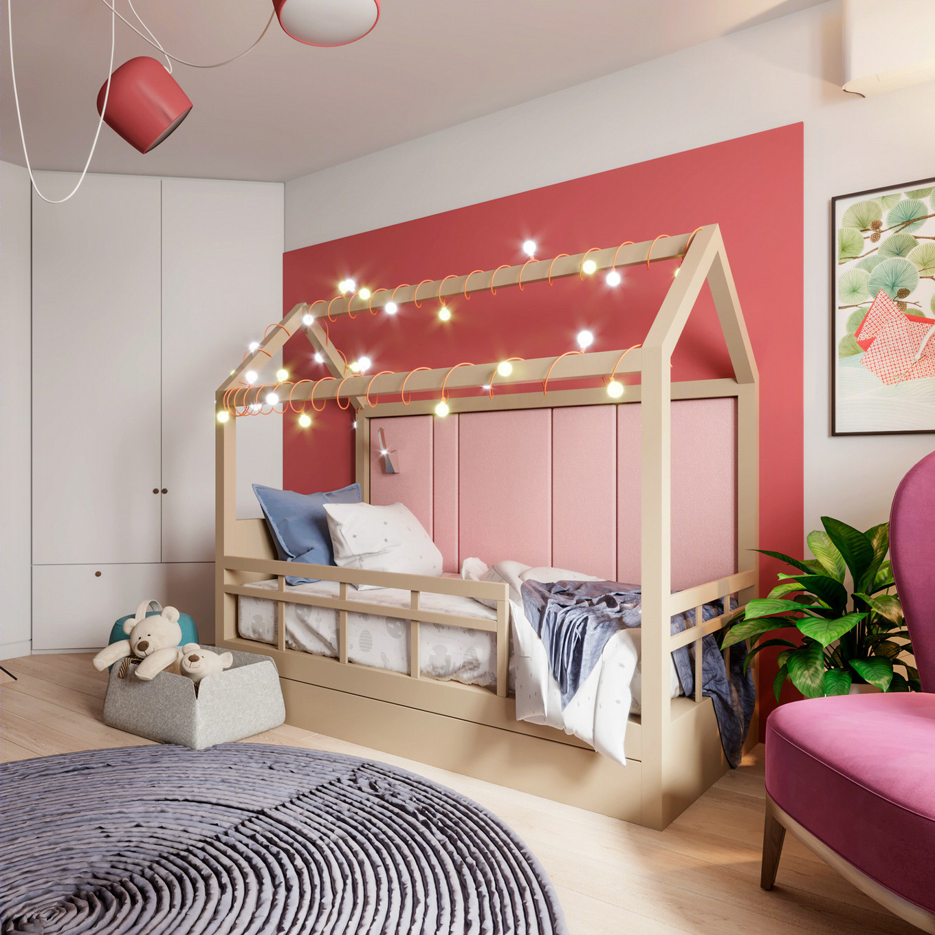 温暖清新蓝绿撞色系设计 点亮时尚多彩空间-38