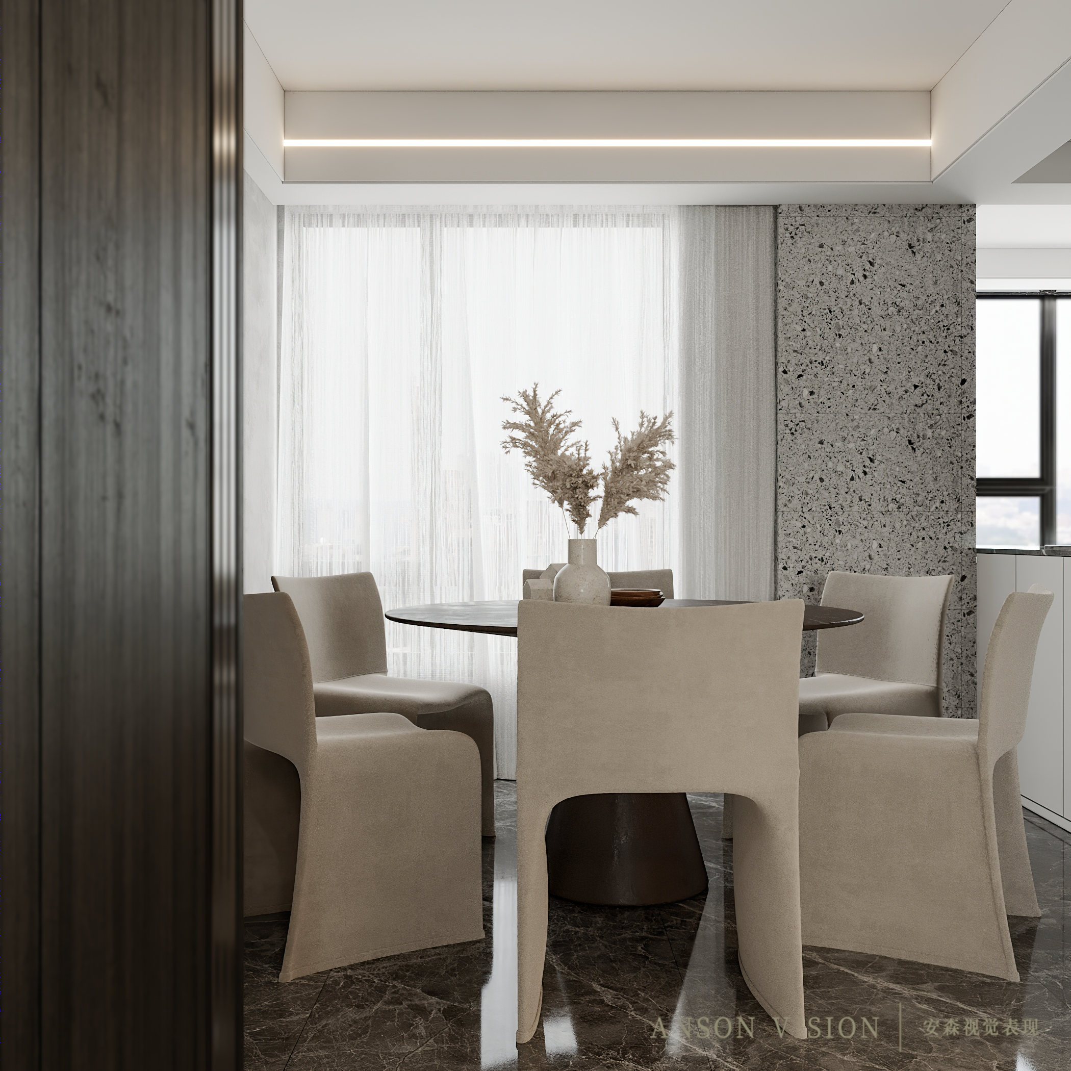 黑白简约现代住宅设计丨Ansonvision·蒙头睡-15