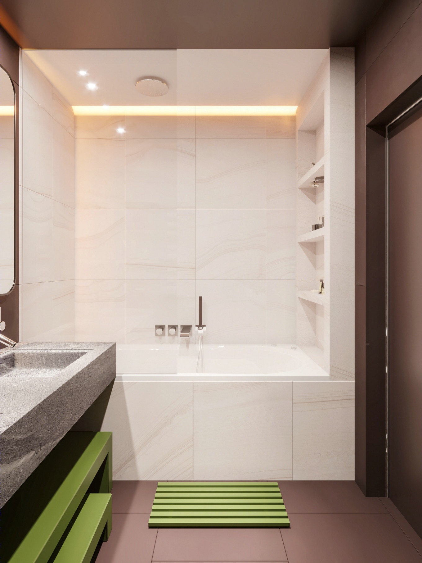 温暖清新蓝绿撞色系设计 点亮时尚多彩空间-44