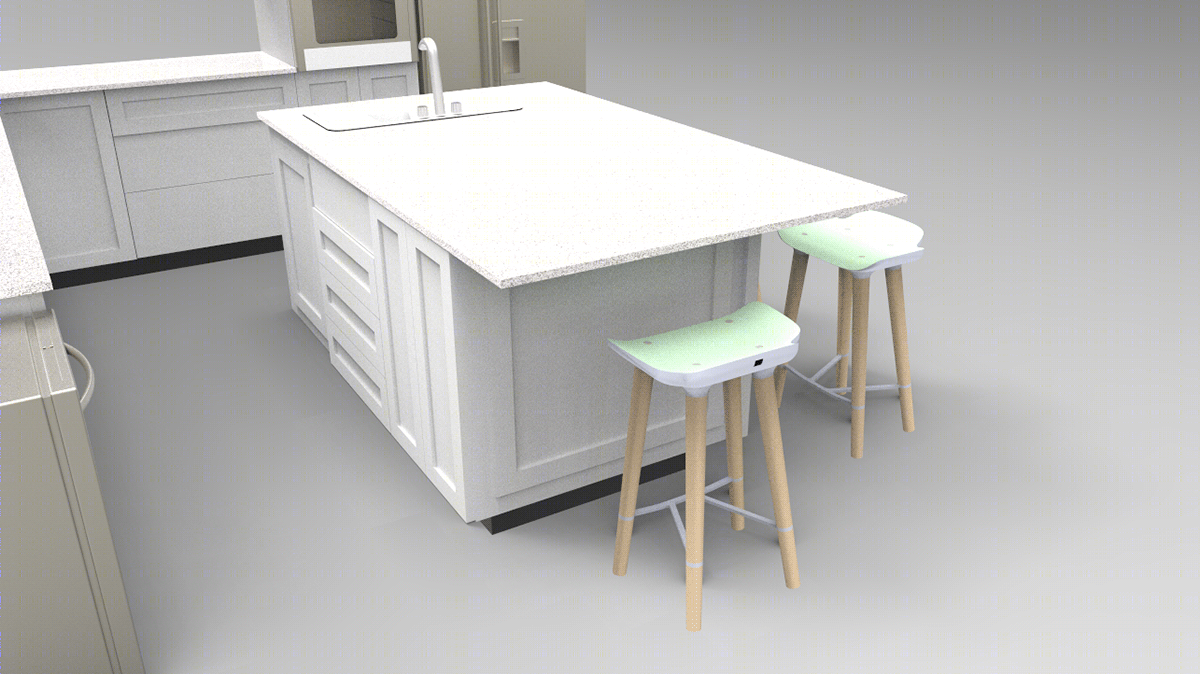 Cocina en L con isla central Vintage-3